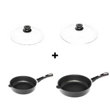 Sautérpandesæt 24 cm & 28 cm, med låg